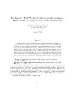 The Impact of Daily Weather Conditions on Life Satisfaction