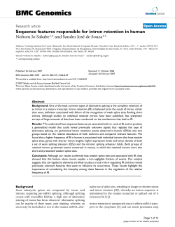 Sequence features responsible for intron retention in human