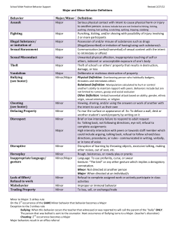 Major and Minor Behavior Definitions