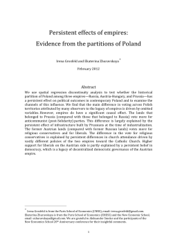 Political legacy of empires in contemporary Poland: economic vs