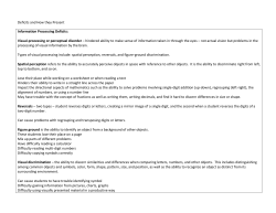 Deficits and How they Present