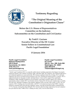 The Original Meaning of the Origination Clause 1/13/16