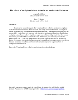 The effects of workplace leisure behavior on work-related