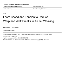 Loom Speed and Tension to Reduce Warp and Weft Breaks in Air