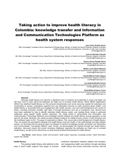 Taking action to improve health literacy in Colombia