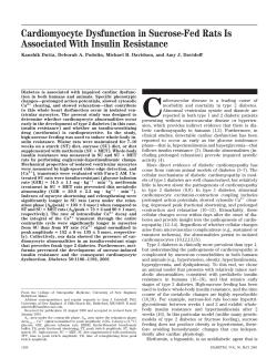 Cardiomyocyte Dysfunction in Sucrose-Fed Rats Is