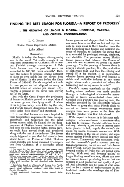 I. The Growing of Lemons in Florida