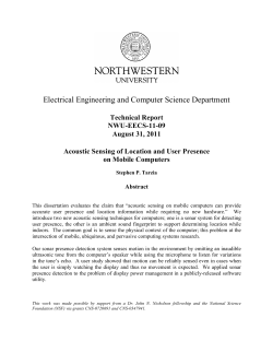 Acoustic sensing of location and user presence on
