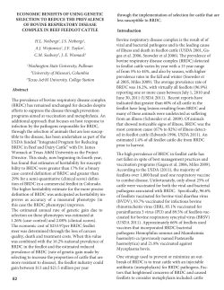 82 economic benefits of using genetic selection to reduce the
