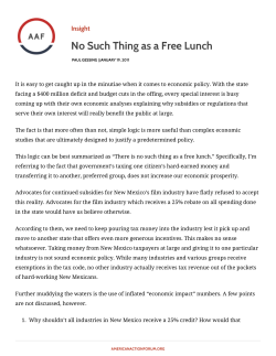 No Such Thing as a Free Lunch