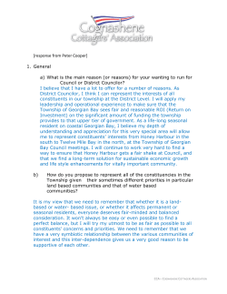 [response from Peter Cooper] 1. General a) What is the main reason