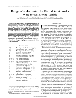 Design of a Mechanism for Biaxial Rotation of a Wing for a Hovering