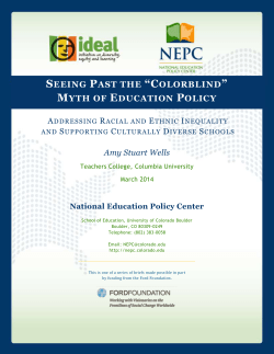 seeing past the &ldquo;colorblind&rdquo; myth of education policy