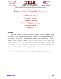 Tagore`s Aesthetics Revealed in his Short Stories