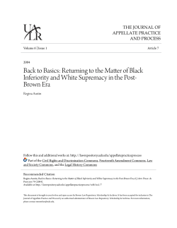 Back to Basics: Returning to the Matter of Black Inferiority and White