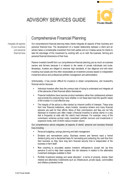 Advisory services guide