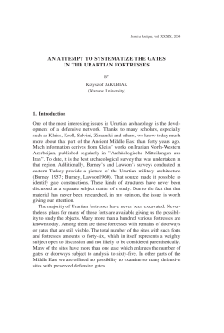 AN ATTEMPT TO SYSTEMATIZE THE GATES IN THE URARTIAN