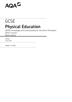 GCSE Physical Education Mark scheme Unit 01 - Knowledge