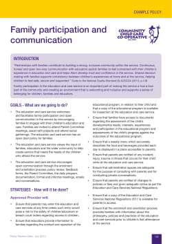 Family participation and communication