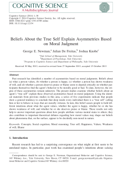 Beliefs About the True Self Explain Asymmetries Based on Moral