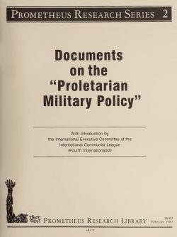 Documents on the proletarian military policy