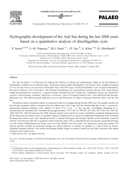 Hydrographic development of the Aral Sea during