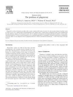 The problem of plagiarism