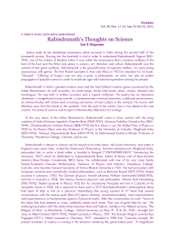 Rabindranath`s Thoughts on Science