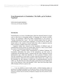 From Demonstrative to Nominalizer: The Suffix