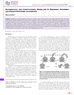 Mathematical and Computational Modelling of Ribosomal