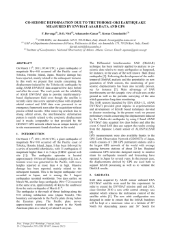 co-seismic deformation due to the tohoku