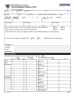 Annual Medical History Form