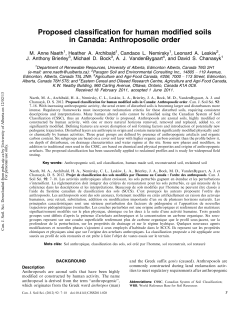 Proposed classification for human modified soils in Canada