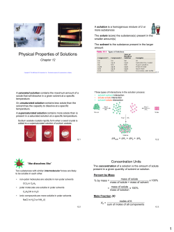 Physical Properties of Solutions