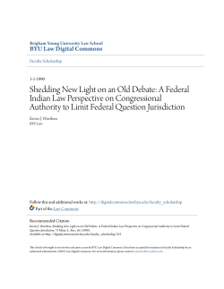 A Federal Indian Law Perspective on Congressional Authority to