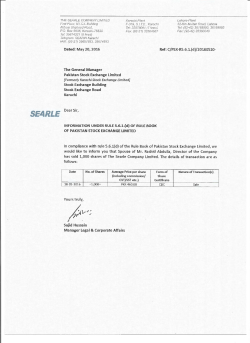 S~RLE Dear Sir, In compliance with rule 5.6.l(d) of the Rule