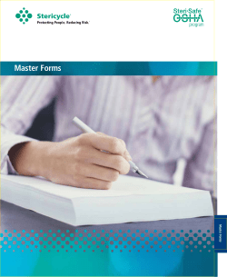 Master Forms - MyStericycle