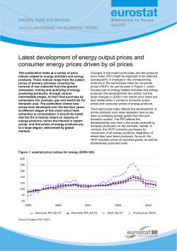 Latest development of energy output prices and