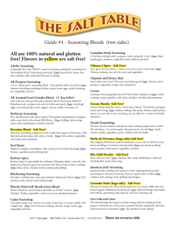 Guide #4 - Seasoning Blends