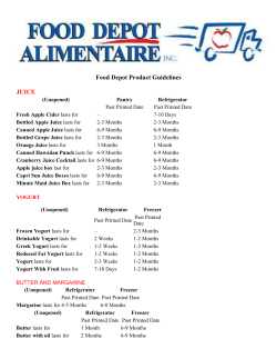 Food Depot Product Guidelines JUICE