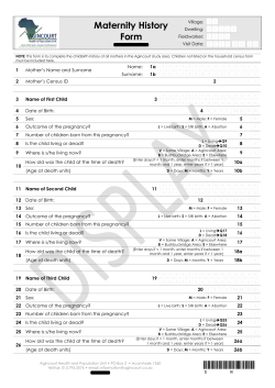 Maternity History Form