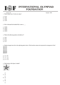 1. Which number has a 9 in the one`s place? A. 9,555 B. 5,955 C