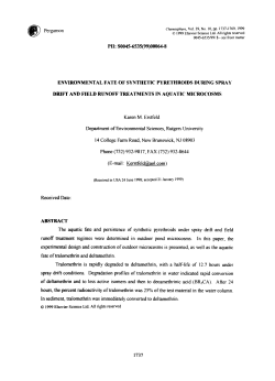 00064-8 ENVIRONMENTAL FATE OF SYNTHETIC PYRETHROIDS