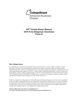 AP&reg; United States History 2010 Free-Response