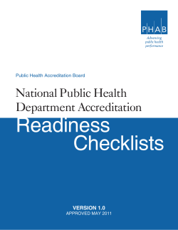 National Public Health Department Accreditation Readiness
