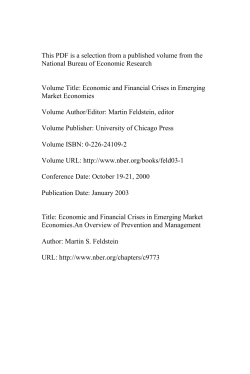 Economic and Financial Crises in Emerging Market Economies.An