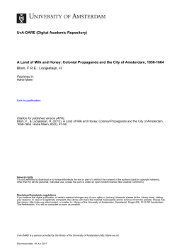 Colonial Propaganda and the City of Amsterdam, 1656