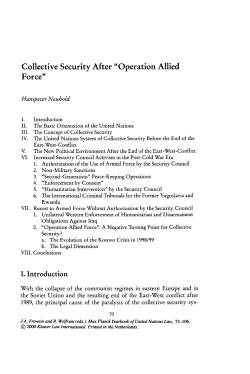 Collective Security After "Operation Allied Force" - Max