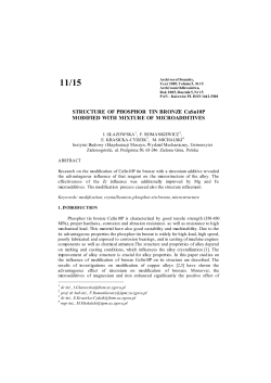 STRUCTURE OF PHOSPHOR TIN BRONZE CuSn10P MODIFIED