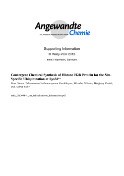 Convergent Chemical Synthesis of Histone H2B Protein for the Site